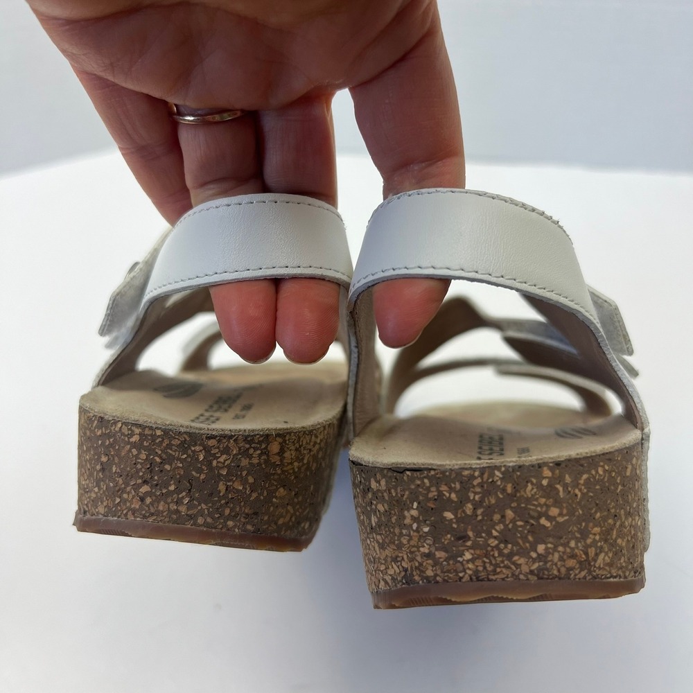 Josef Seibel Tonga 25 White Leather Strappy Cork Wedge Sandals EU 39 US 8.5 Boho - Picture 6 of 9